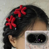 Crochet Red Hair Clip Sweet Angry Cherry