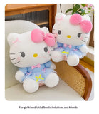 Sanrio Hello Kitty Big Pink Bow Blue Lace Dress Plushie