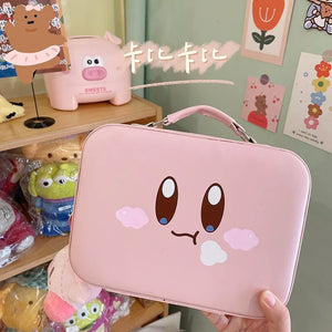 Star Kirby Portable Makeup Bag Large Capacity Cosmetic Box Travel Handbag Make Up Case