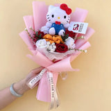 Sanrio Kawaii Hello Kitty Kuromi Hangyodon Handmade Plush Bouquet