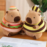 Kawaii Snack Attack: Hamburger Capybara Dog Pig Capibaras Pizza Bubble Tea Cushion Plush