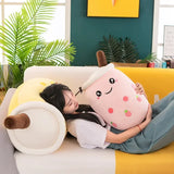 Cute Bubble Tea Plush Toy Stuffed Milk Tea Soft Boba Fruit Tea Cup Plushie