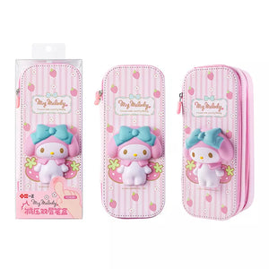 Sanrio Zipped Pencil Case Kawaii Hello Kitty Cinnamoroll My Melody - LoveJojo