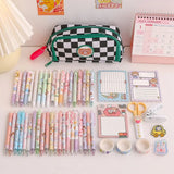 Kawaii Checkerboard Pencil Case Large Capacity
