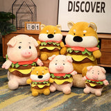 Kawaii Snack Attack: Hamburger Capybara Dog Pig Capibaras Pizza Bubble Tea Cushion Plush - LoveJojo