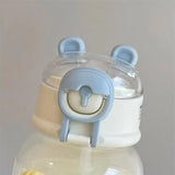Water Bottle With Straw Cup Kawaii Transparent 500ml Portable