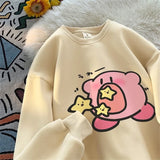 Kirby Super Star Pure Cotton Sweater Plush Thickened Oversize Loose Round Neck