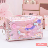 Pencil Case Laser Pen Box Big Makeup Bag For Girls Gift Toiletry Cosmetic Case