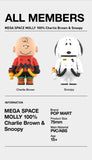 GENUINE POP MART MEGA SPACE MOLLY 100% Charlie Brown & Snoopy