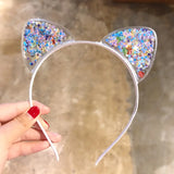 Glitter Sequins Cat Ear and Bow Headbands Multicoloured - LoveJojo