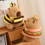 Kawaii Snack Attack: Hamburger Capybara Dog Pig Capibaras Pizza Bubble Tea Cushion Plush