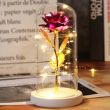 Beauty & The Beast Eternal Red Rose In Glass Dome with LED Lights