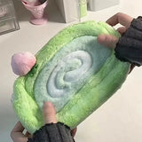 Kawaii Plush Pencil Case Matcha Cake Roll