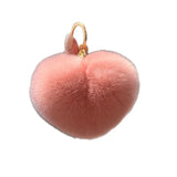Plush Heart Keychain Love Keyring Fuzzy Love Ball Pendant Pom Pom