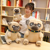 3D Brown Pug Plushie With Green Collar.