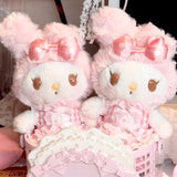 My Melody Maid Pink Lace Skirt Stuffed Plush Keychain My Sweet Piano