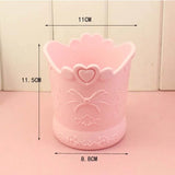 Floral Heart Pen Pot Organiser Tub Holder - Pink, Lilac, Blue