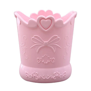 Floral Heart Pen Pot Organiser Tub Holder - Pink, Lilac, Blue