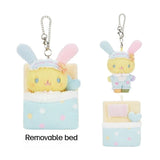 Sanrio Good Night Sleep Plush Keychain Masyumaro My Melody Piano Kawaii Bag Charm