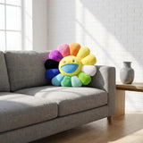 Japan Sunflower Face Plush Seat Cushion Rainbow Flower