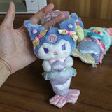 Sanrio Mermaid Cute Kuromi Hello Kitty Pochacco Plush Keyring