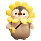 25cm Kawaii Penguin Plush Toys Lovely Penguin Dinosaur Sunflower Stuffed Soft Toy