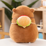 Kawaii Snack Attack: Hamburger Capybara Dog Pig Capibaras Pizza Bubble Tea Cushion Plush