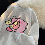 Kirby Super Star Pure Cotton Sweater Plush Thickened Oversize Loose Round Neck - LoveJojo