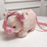 Pink Pig Plush Crossbody Bag