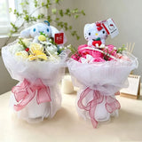 Sanrio My Melody Kuromi Cinnamoroll Hello Kitty Plush Flowers Handmade Bouquet