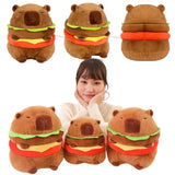 Kawaii Snack Attack: Hamburger Capybara Dog Pig Capibaras Pizza Bubble Tea Cushion Plush - LoveJojo