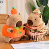 Kawaii Snack Attack: Hamburger Capybara Dog Pig Capibaras Pizza Bubble Tea Cushion Plush