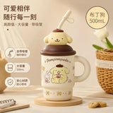 Sanrio Kawaii PomPomPurin 316 Stainless Steel Cup With Lid & Straw - 500ml