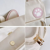 Transparent Window Backpack Bag Rucksack Cat Paws Kawaii Japanese
