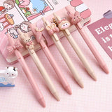 4 Kawaii Rabbit Mechanical Gel Ink Pens School Office Writing Supplies Stationery Pen 0.5mm
