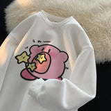 Kirby Super Star Pure Cotton Sweater Plush Thickened Oversize Loose Round Neck - LoveJojo