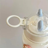 Water Bottle With Straw Cup Kawaii Transparent 500ml Portable