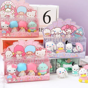 Set of 12 Sanrio Toys Kawaii Eraser Figures