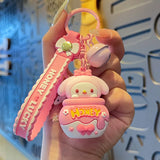 Sanrio Kuromi My Melody Cinnamoroll PomPomPurin Keychain Bag Pendant With Bell & Wrist Strap