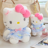 Sanrio Hello Kitty Big Pink Bow Blue Lace Dress Plushie