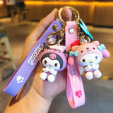 Kawaii Hello Kitty Keychain Sanrio My Melody Kuromi Cinnamoroll Car Key Ring Keychain - LoveJojo