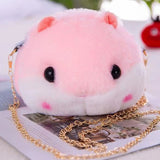 Hammy Hamster Plush Crossbody Bag with Gold Chain Handbag - LoveJojo