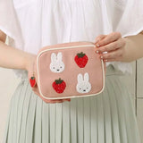 Miffy Strawberry Series Embroidered Makeup Storage Case