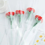 Crochet Flower Knitted Single Red Rose Handmade