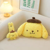 Sanrio PomPomPurin Plush Pillow & Car Headrest Neck Pillow Cushion Seat Belt Cover