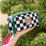 Kawaii Checkerboard Pencil Case Large Capacity