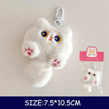 Cute Plush Cat Keychain – Kawaii Long Tailed Doll, Bag Pendant Accessory - Dimensions: 7.5 * 11cm, 7.5 * 10.5cm