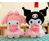 Sanrio My Melody Kuromi Kawaii Floral Lace Dress Plush Toy
