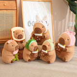 Kawaii Snack Attack: Hamburger Capybara Dog Pig Capibaras Pizza Bubble Tea Cushion Plush