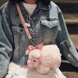 Pink Pig Plush Crossbody Bag